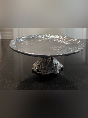 Arthur Court Silver Leaf and grape Pedestal Cake Stand